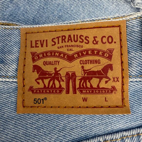 Levi's 501XX Shorts Women's 27 (4) Light Blue 2.5" Short Button Fly 80s Summer - Picture 3 of 13